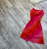 Sheath Chiffon Short Prom Dresses, Gradient Red Homecoming Dresses, Spaghetti Strap Birthday Dresses HZ1024