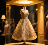 A-Line Tulle Short Prom Dresses, Beaded Sleeveless Homecoming Dresses HZ1024