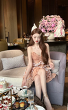Spaghetti Straps Sheath Short Prom Dresses, Peach Homecoming Dresses HZ1024