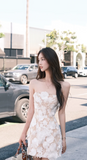 Strapless Sheath Homecoming Dresses, Tulle Applique Sleeveless Short Prom Dresses HZ1024