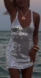 V neck Sheath Short Open Back Prom Dresses, Silver Homecoming Dresses HZ1024