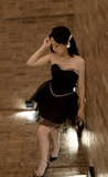 Strapless A-Line Birthday Dresses, Black Homecoming Dresses HZ1024