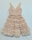 neck Sheath Short Prom Dresses Tulle Birthday Dresses, Light Champagne Homecoming Dresses HZ1024
