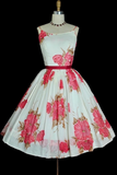 A-Line Short Prom Dresses Floral Birthday Dresses, Homecoming Dresses HZ1024
