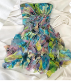 Strapless Sheath Chiffon Short Prom Dresses, Beaded Homecoming Dresses HZ1024
