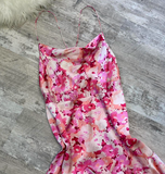 Spaghetti Straps Sheath Short Prom Dresses, Floral Homecoming Dresses HZ1024