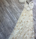 V-neck Sheath Tulle Applique Long Prom Dresses, Backless Formal Evening Dresses HZ1024
