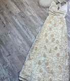 V-neck Sheath Tulle Applique Long Prom Dresses, Backless Formal Evening Dresses HZ1024