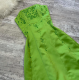 Strapless A-Line Satin Beaded Long Prom Dresses, Green Formal Evening Dresses HZ1024
