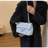 style all-match denim chain diamond square bag crossbody bag HZ1024