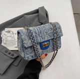 style all-match denim chain diamond square bag crossbody bag HZ1024