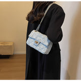 style all-match denim chain diamond square bag crossbody bag HZ1024