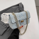 style all-match denim chain diamond square bag crossbody bag HZ1024