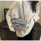style all-match denim chain diamond square bag crossbody bag HZ1024