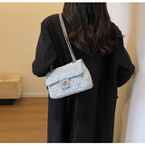 style all-match denim chain diamond square bag crossbody bag HZ1024