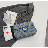 style all-match denim chain diamond square bag crossbody bag HZ1024
