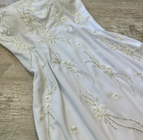 White Formal Dresses,Spaghetti Straps Sheath Guest Dresses, Beaded Long Prom Dresses HZ1024