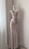 One-Shoulder Sheath Long Prom Dresses£¬Pink Evening Dresses HZ1024