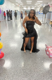 Black Homecoming Dresses Strapless Bodycon Short Prom Dresses Sequined Birthday Dresses Black Homecoming Dresses HZ1024