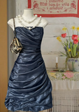 Strapless A-line Birthday Dresses Dark Grey Homecoming Dresses HZ1024