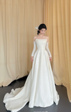 Strapless A-line Simple Wedding Dresses Ivory Bridal Gowns HZ1024