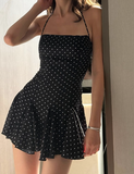 Homecoming Dress French Spaghetti Strap Polka Dot Birthday Dresses HZ1024