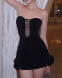 Strapless Tight Homecoming Dresses Sexy Birthday Party Dresses HZ1024