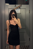 Tight Hoco Dresses Black Short Prom Dresses Spaghetti Straps Birthday Dresses HZ1024