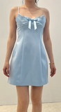 Pale Blue Hoco Dresses, Sheath Short Prom Dresses, Satin Spaghetti Strap Birthday Dresses Sheath Short Prom Dresses HZ1024