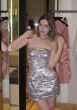 Sheath Short Prom Dresses Silver Homecoming Dresses Strapless Shiny Birthday Dresses HZ1024