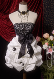 Strapless Ball Gown Lace Birthday Dresses Taffeta White Hoco Dresses HZ1024