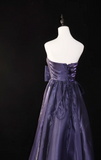 Strapless A-Line Prom Dresses, Dark Purple Long Formal Dresses HZ1024