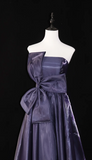 Strapless A-Line Prom Dresses, Dark Purple Long Formal Dresses HZ1024