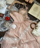 Spaghetti Strap A-Line Long Prom Dresses Pink Birthday Dresses Pink Formal Dresses HZ1024