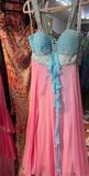 Straps Sheath Birthday Dresses Chiffon Pink Formal Dresses HZ1024