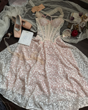 Lace Strap A-Line Birthday Dresses Pink Formal Dresses HZ1024