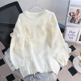 3D Petal Round Neck Thick Sweater HZ1024