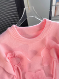3D Petal Round Neck Thick Sweater HZ1024