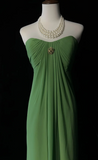 Strapless Sheath Wedding Guest Dresses Chiffon Green Formal Dresses HZ1024