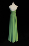 Strapless Sheath Wedding Guest Dresses Chiffon Green Formal Dresses HZ1024