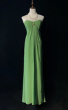 Strapless Sheath Wedding Guest Dresses Chiffon Green Formal Dresses HZ1024