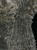 Spaghetti Strap Mermaid Long Prom Dresses Chiffon Beaded Grey Formal Dresses HZ1024