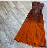 Strapless Sheath Long Prom Dresses Beaded Chiffon Evening Dresses HZ1024