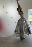 Strapless Ball Gown Silver Long Prom Dresses Silver Formal Dresses HZ1024