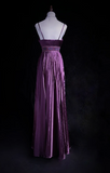 Spaghetti Strap Sheath Long Prom Dresses with Pleats Vintage Dark Purple Formal Dresses HZ1024