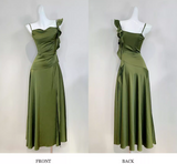 Sheath Dark Green Long Prom Dresses, Dark Green Formal Dresses HZ1024