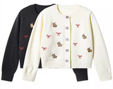 style dog embroidered knitted cardigan HZ1024