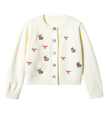 style dog embroidered knitted cardigan HZ1024