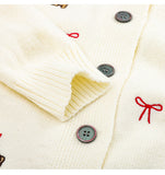 style dog embroidered knitted cardigan HZ1024