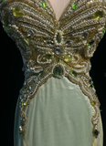 Mermaid V-neck Light Green Long Prom Dresses Chiffon Beaded Evening Gowns Light Green Formal Dresses HZ1024
